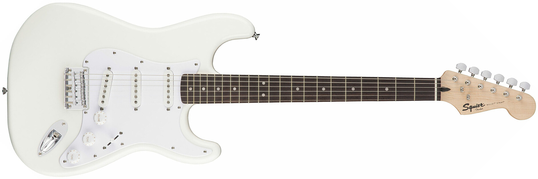 Squier Strat Bullet Ht Sss Rw - Arctic White - Guitarra eléctrica con forma de str. - Main picture