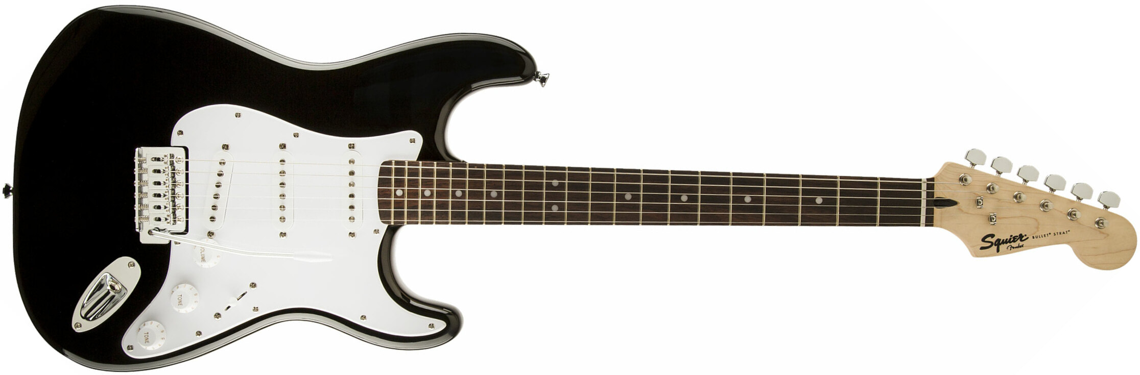 Squier Strat Bullet Sss Trem Lau - Black - Guitarra eléctrica con forma de str. - Main picture
