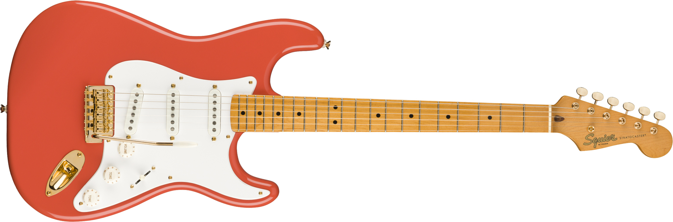 Squier Strat Classic Vibe '50s Fsr Ltd Mn - Fiesta Red With Gold Hardware - Guitarra eléctrica con forma de str. - Main picture