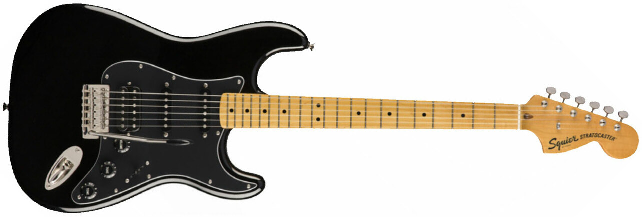Squier Strat Classic Vibe 70s 2019 Hss Mn - Black - Guitarra eléctrica con forma de str. - Main picture