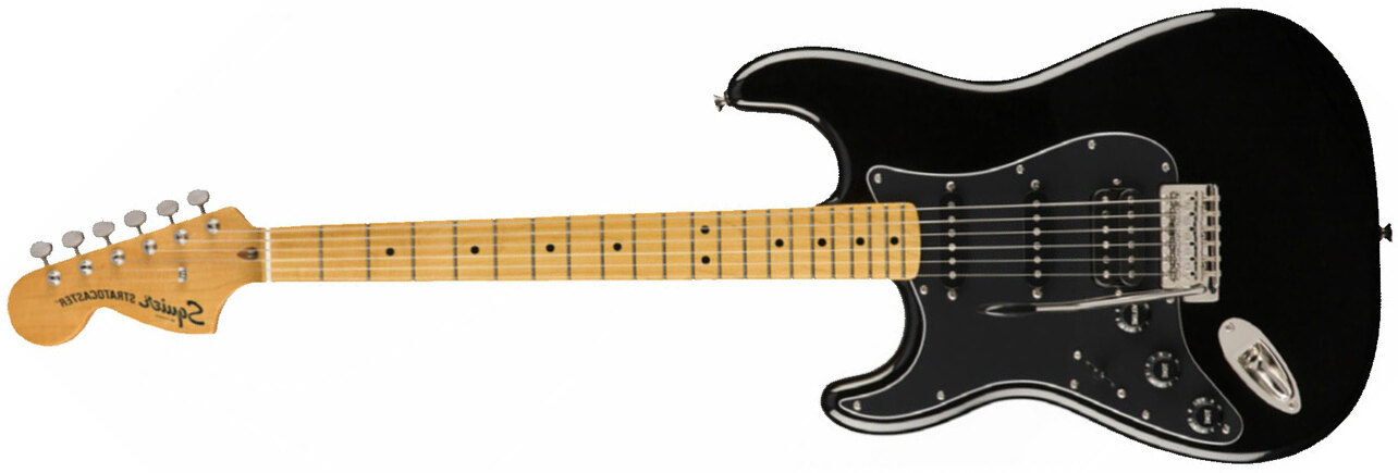 Squier Strat Classic Vibe 70s 2019 Lh Gaucher Hss Mn - Black - Guitarra electrica para zurdos - Main picture