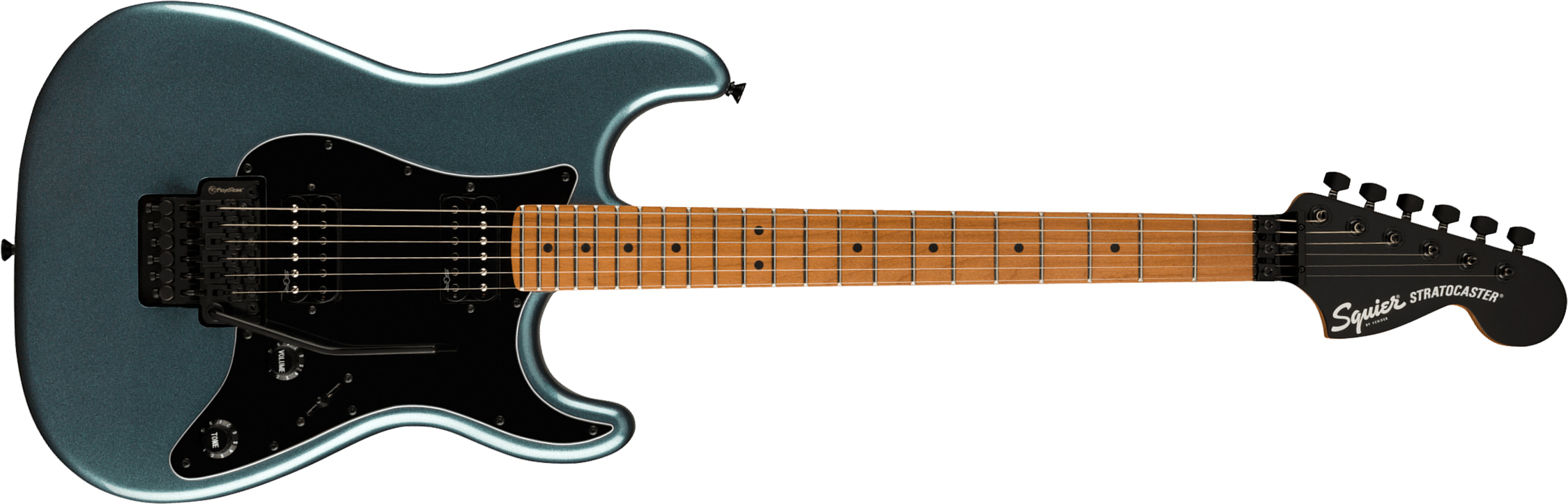 Squier Strat Contemporary Hh Fr Mn - Gunmetal Metallic - Guitarra eléctrica con forma de str. - Main picture