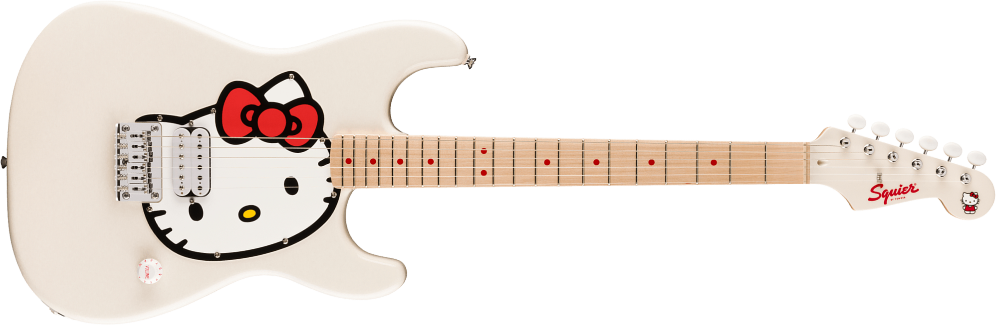 Squier Strat Fender X Hello Kitty 1h Ht Mn - White - Guitarra eléctrica con forma de str. - Main picture