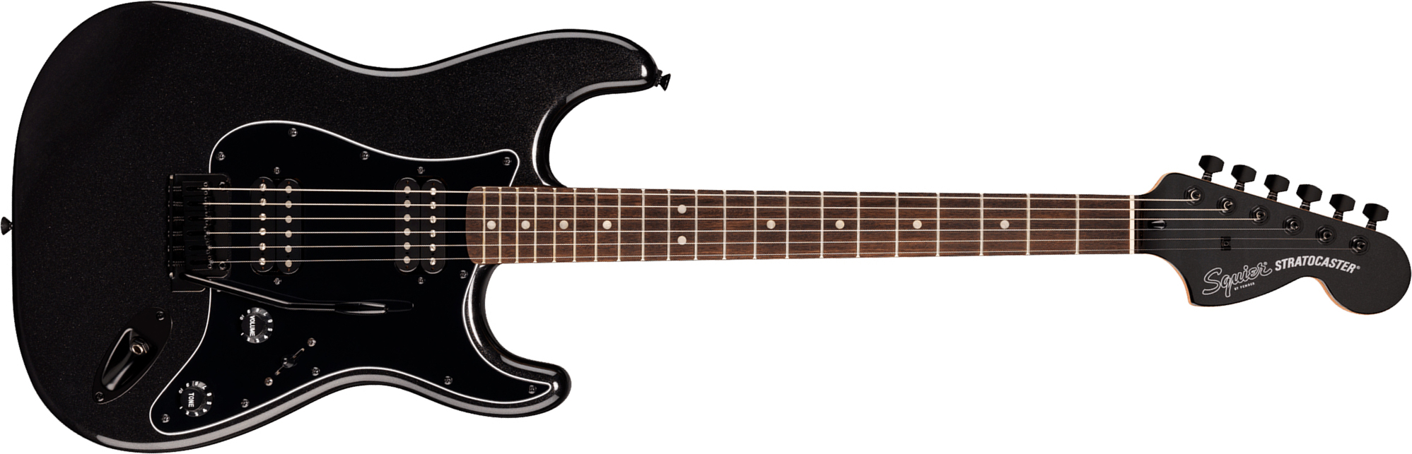 Squier Strat Hh Affinity 2h  Trem Lau - Metallic Black - Guitarra eléctrica con forma de str. - Main picture