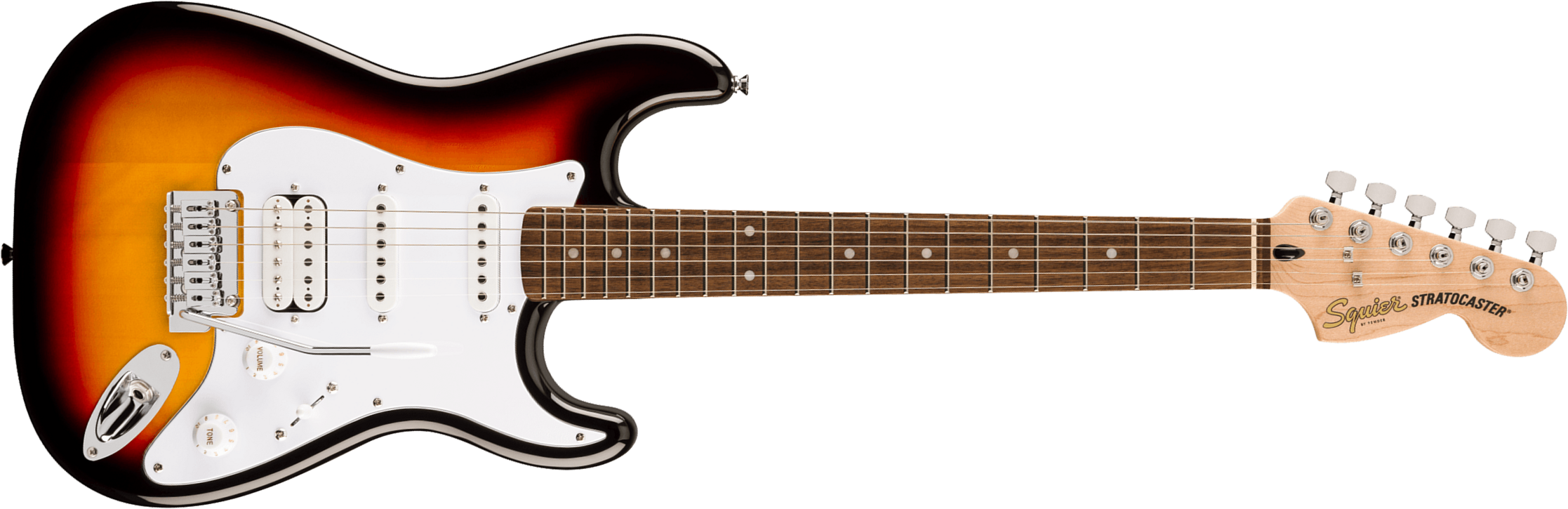 Squier Strat Jr Hss Affinity Ss Trem Lau - 3-color Sunburst - Guitarra eléctrica con forma de str. - Main picture