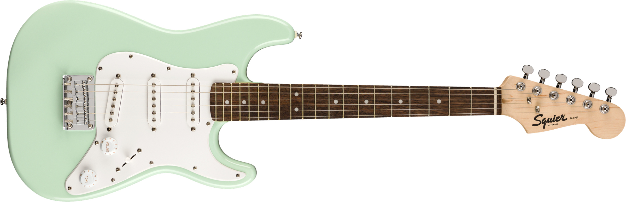 Squier Strat Mini Shsc 3s Ht Lau - Surf Green - Guitarra eléctrica para niños - Main picture