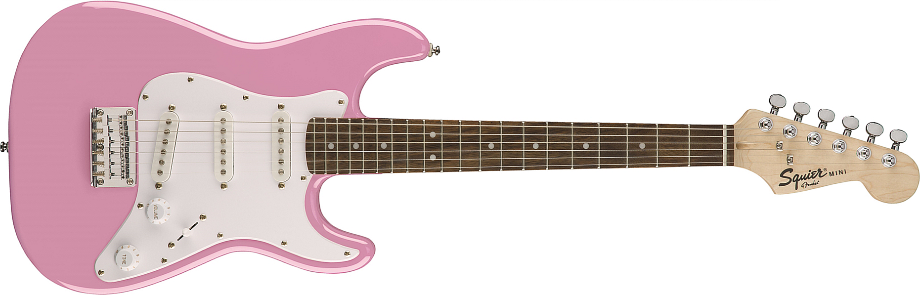 Squier Strat Mini V2 Sss Ht Rw - Pink - Guitarra eléctrica para niños - Main picture