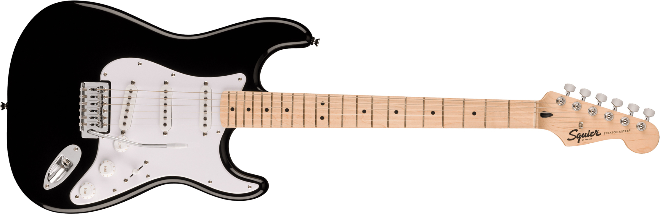 Squier Strat Sonic 3s Trem Mn - Black - Guitarra eléctrica con forma de str. - Main picture