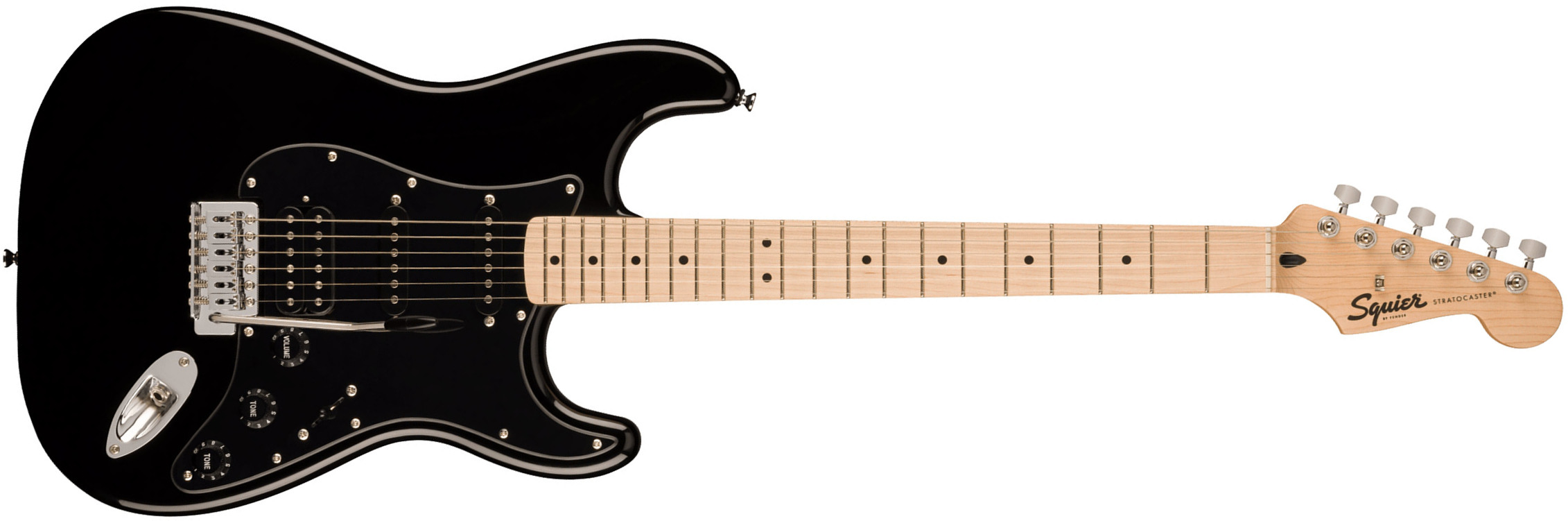 Squier Strat Sonic Hss Trem Mn - Black - Guitarra eléctrica con forma de str. - Main picture