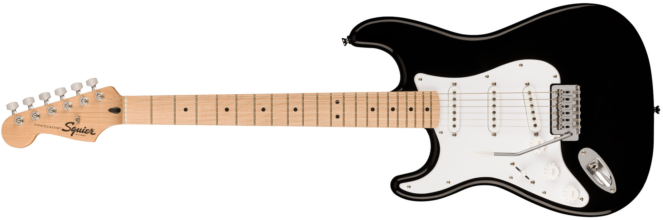 Squier Strat Sonic Lh Gaucher 3s Trem Mn - Black - Guitarra electrica para zurdos - Main picture