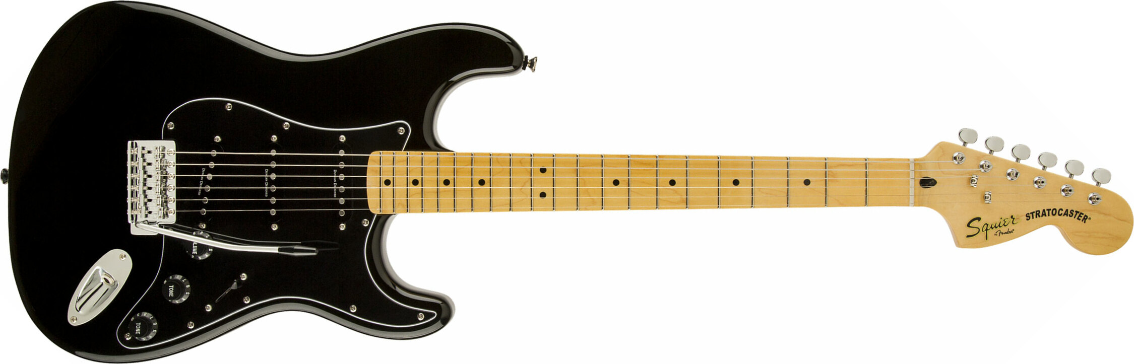 Squier Strat Vintage Modified '70s Mn - Black - Guitarra eléctrica con forma de str. - Main picture
