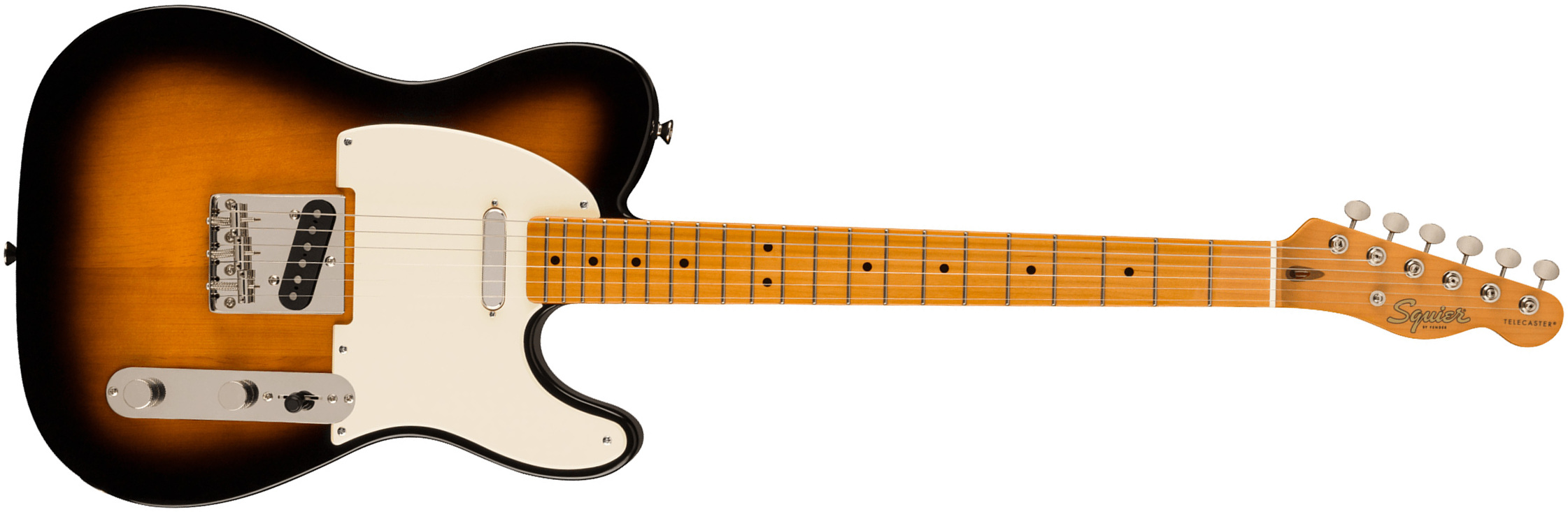 Squier Tele '50s Parchment Pickguard Classic Vibe Fsr 2s Ht Mn - 2-color Sunburst - Guitarra eléctrica con forma de tel - Main picture