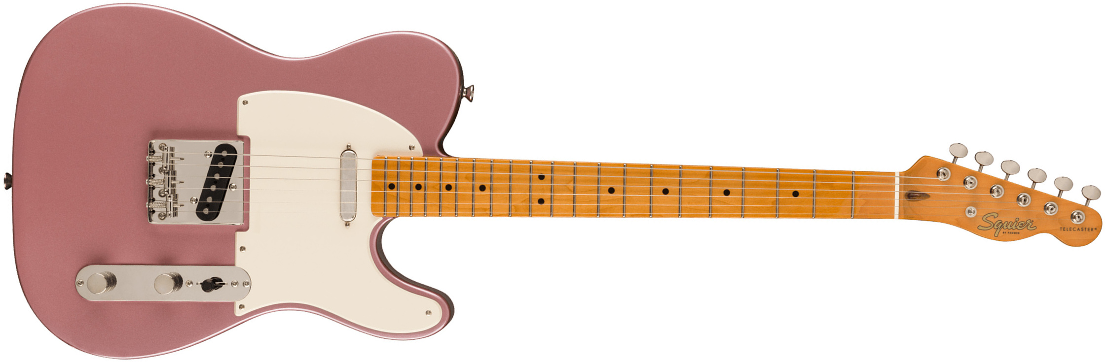 Squier Tele '50s Parchment Pickguard Classic Vibe Fsr 2s Ht Mn - Burgundy Mist - Guitarra eléctrica con forma de tel - Main picture