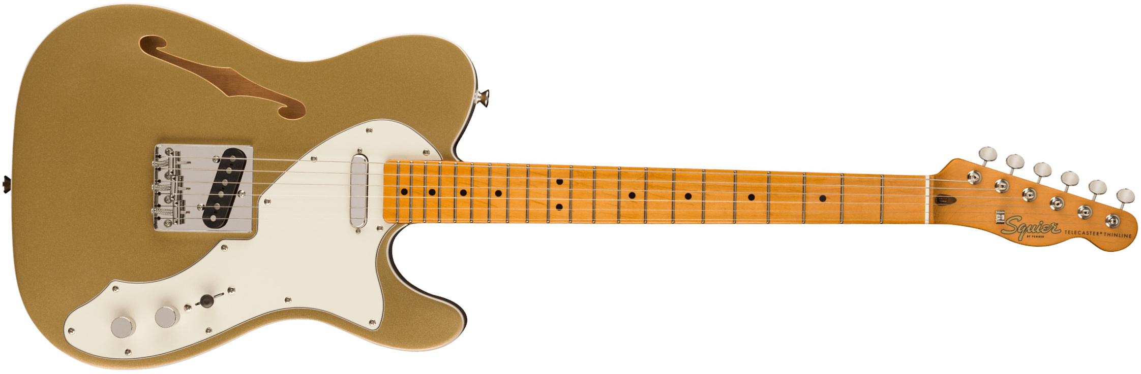 Squier Tele '60s Thinline Parchment Pickguard Classic Vibe Fsr 2s Ht Mn - Aztec Gold - Guitarra eléctrica con forma de tel - Main picture