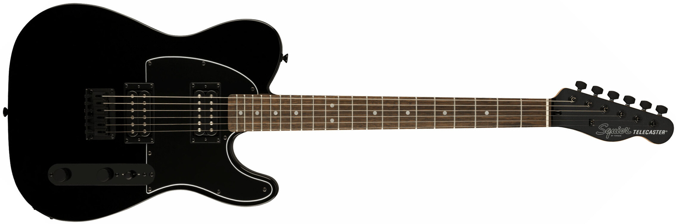 Squier Tele Affinity Hh Fsr 2h Ht Lau - Metallic Black - Guitarra eléctrica con forma de tel - Main picture