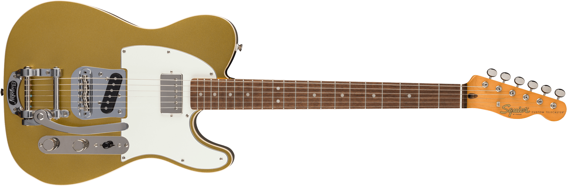 Squier Tele Custom Bigsby Classic Vibe Sh Trem Lau - Aztec Gold - Guitarra eléctrica con forma de tel - Main picture