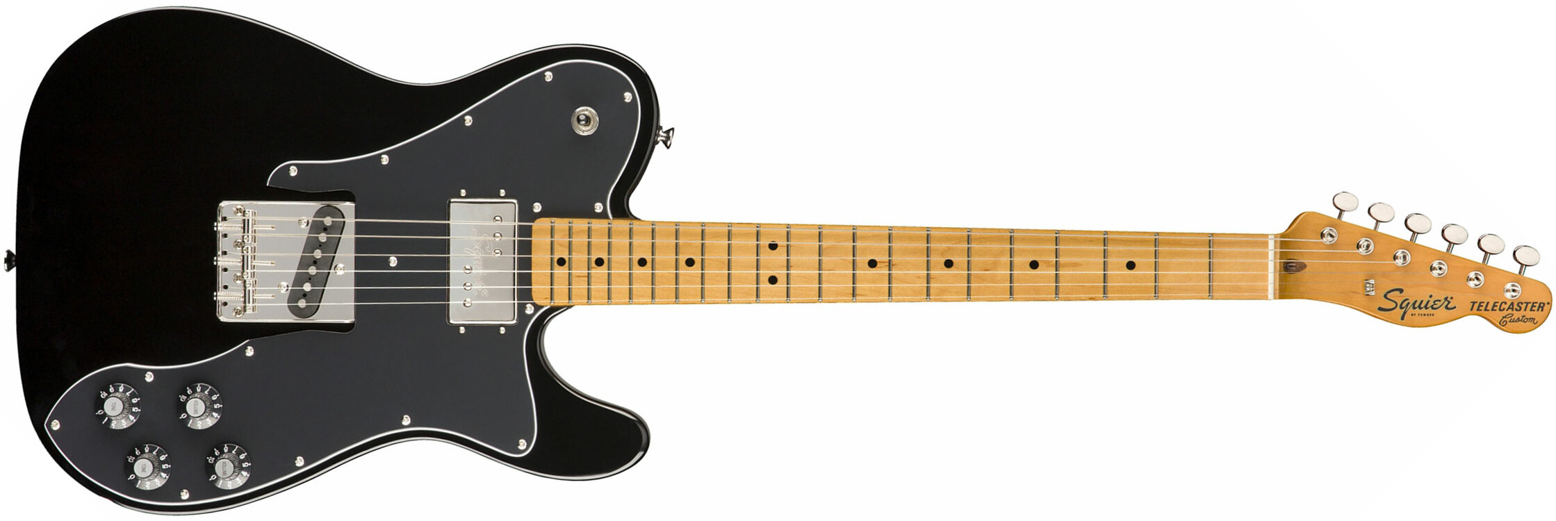 Squier Tele Custom  Classic Vibe 70s 2019 Sh Mn - Black - Guitarra eléctrica con forma de tel - Main picture