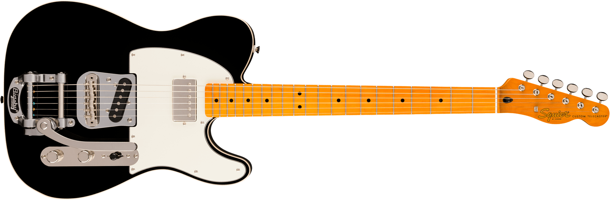 Squier Tele Custom Sh Bigsby Classic Vibe Ltd Sh Trem Mn - Black - Guitarra eléctrica con forma de tel - Main picture