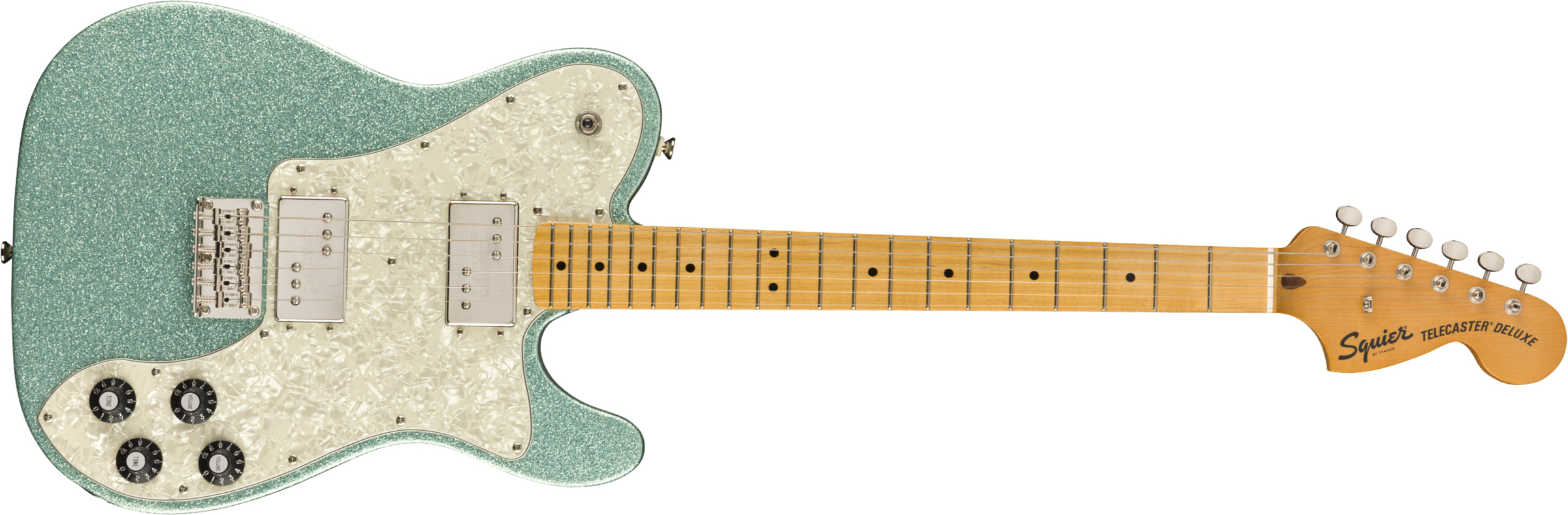 Squier Tele Deluxe Classic Vibe 70 Fsr Ltd 2020 Hh Htmn - Seafoam Sparkle - Guitarra eléctrica con forma de tel - Main picture