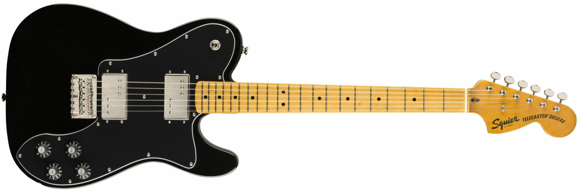 Squier Tele Deluxe Classic Vibe 70s 2019 Hh Mn - Black - Guitarra eléctrica con forma de tel - Main picture