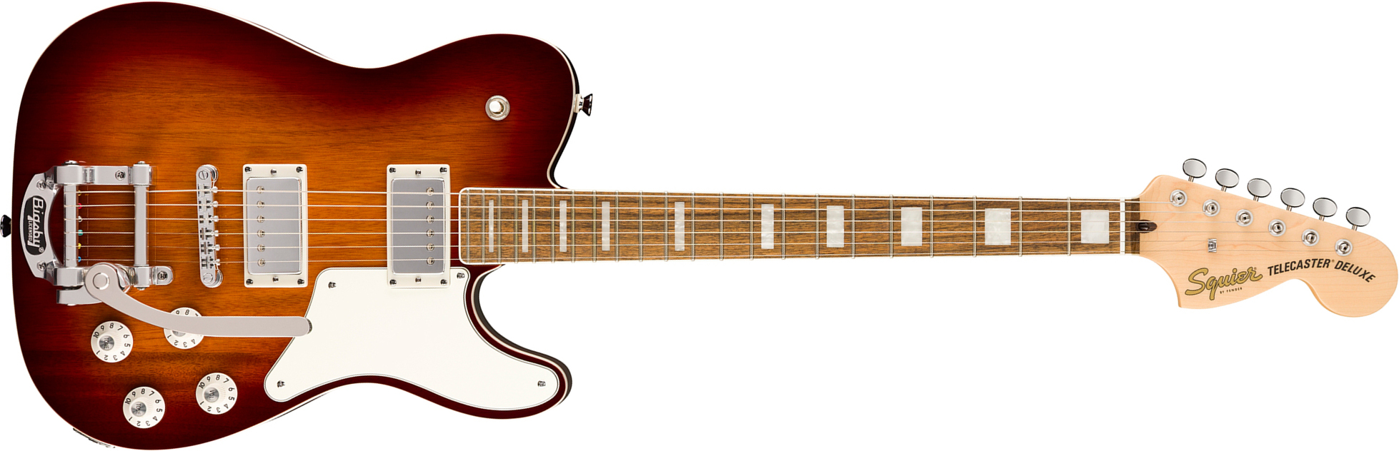 Squier Tele Deluxe Troublemaker Bigsby Paranormal 2h Trem Lau - Honey Sunburst - Guitarra eléctrica con forma de tel - Main picture