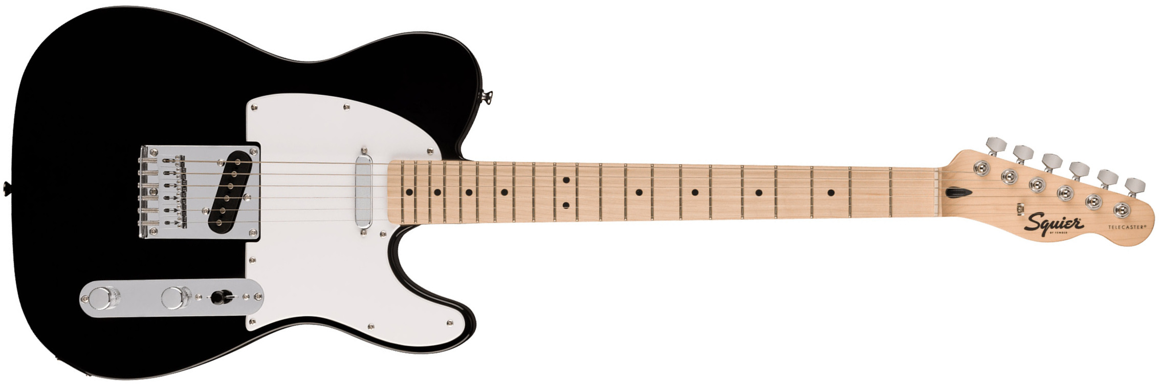 Squier Tele Sonic 2s Ht Mn - Black - Guitarra eléctrica con forma de tel - Main picture