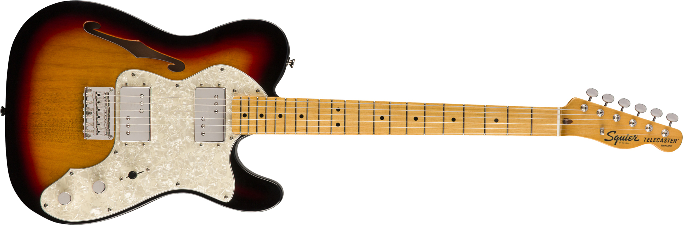 Squier Tele Thinline Classic Vibe 70s 2019 Hh Mn - 3-color Sunburst - Guitarra eléctrica semi caja - Main picture