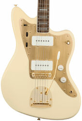 Guitarra electrica retro rock Squier 40th Anniversary Jazzmaster Gold Edition - Olympic white