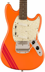 Guitarra eléctrica con forma de str. Squier FSR Classic Vibe '60s Competition Mustang Ltd (LAU) - Capri orange w/ dakota red stripes