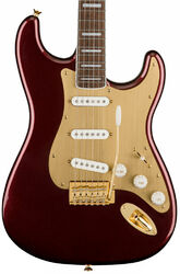 Guitarra eléctrica con forma de str. Squier 40th Anniversary Stratocaster Gold Edition - Ruby red metallic