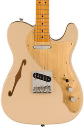 Guitarra eléctrica con forma de tel Squier FSR Classic Vibe '60s Telecaster Thinline, Gold Anodized Pickguard - Desert sand