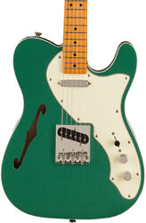 Guitarra eléctrica con forma de tel Squier FSR Classic Vibe '60s Telecaster Thinline, Parchment Pickguard - Sherwood green