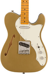 Guitarra eléctrica con forma de tel Squier FSR Classic Vibe '60s Telecaster Thinline, Parchment Pickguard - Aztec gold