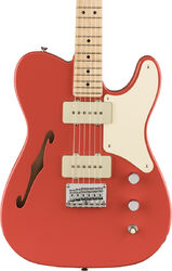 Guitarra eléctrica semi caja Squier Paranormal Cabronita Telecaster Thinline - Fiesta red