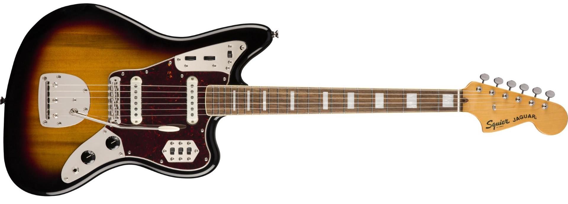 Guitarra electrica retro rock Squier Classic Vibe '70s Jaguar (LAU) - 3-color sunburst
