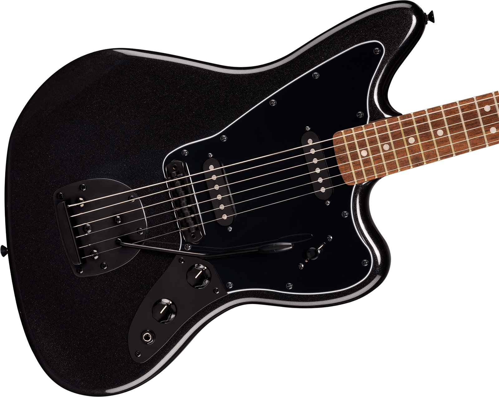 Squier Jaguar Affinity Fsr Shsc 2s Trem Lau - Metallic Black - Guitarra electrica retro rock - Variation 2
