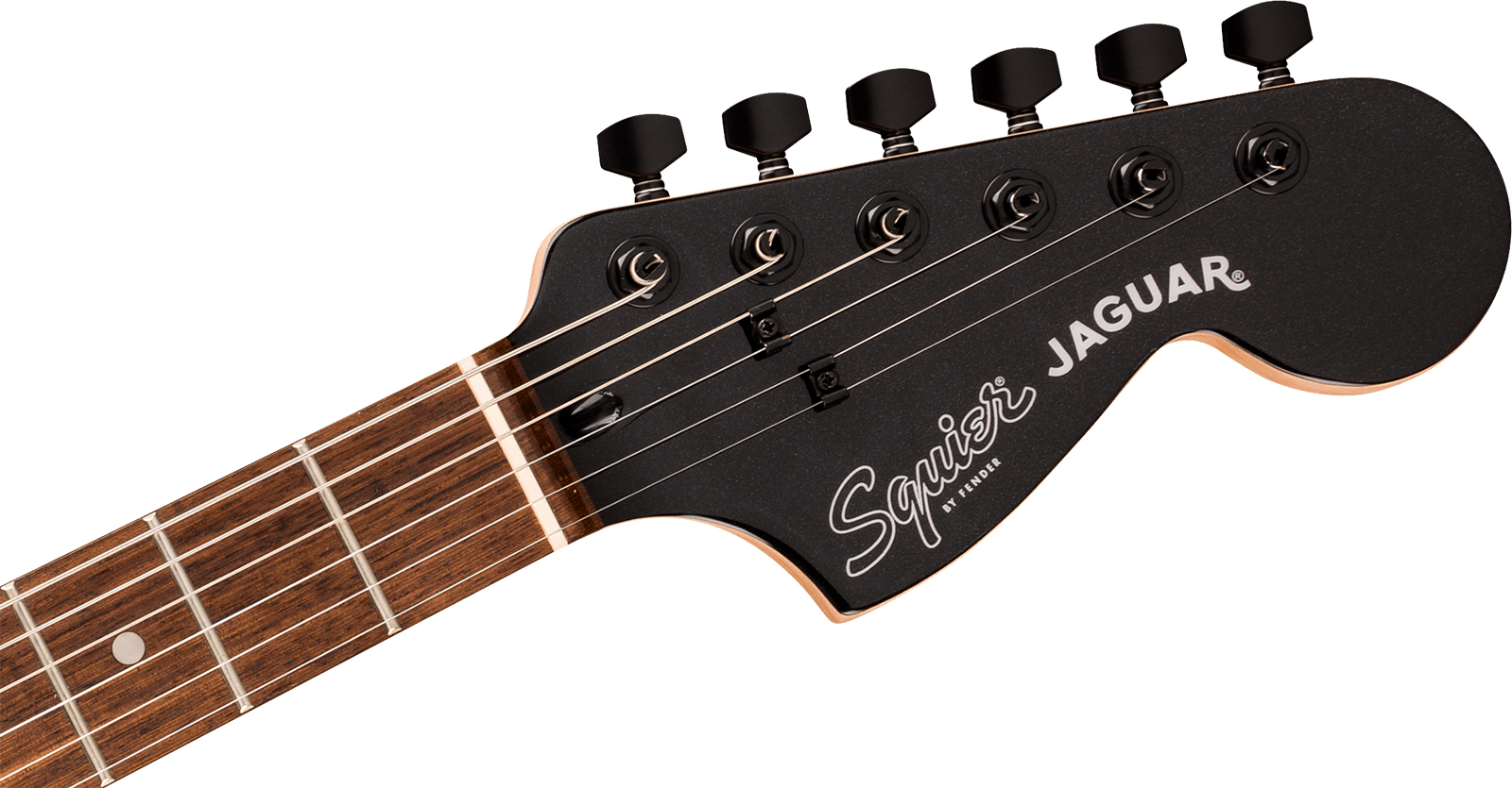 Squier Jaguar Affinity Fsr Shsc 2s Trem Lau - Metallic Black - Guitarra electrica retro rock - Variation 3
