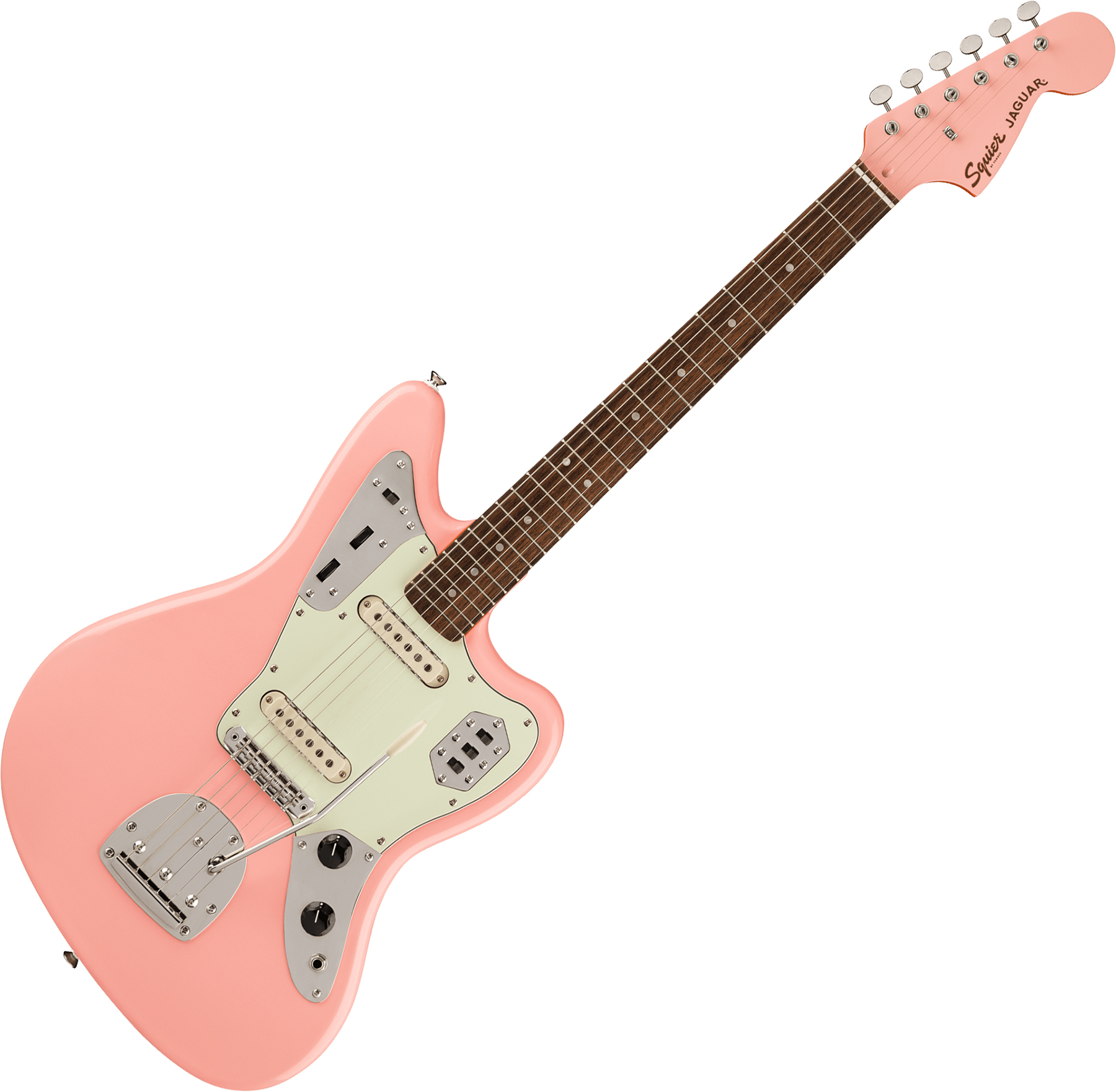Guitarra eléctrica de cuerpo sólido Squier FSR Classic Vibe '60s Jaguar  (LAU) - shell pink rosa