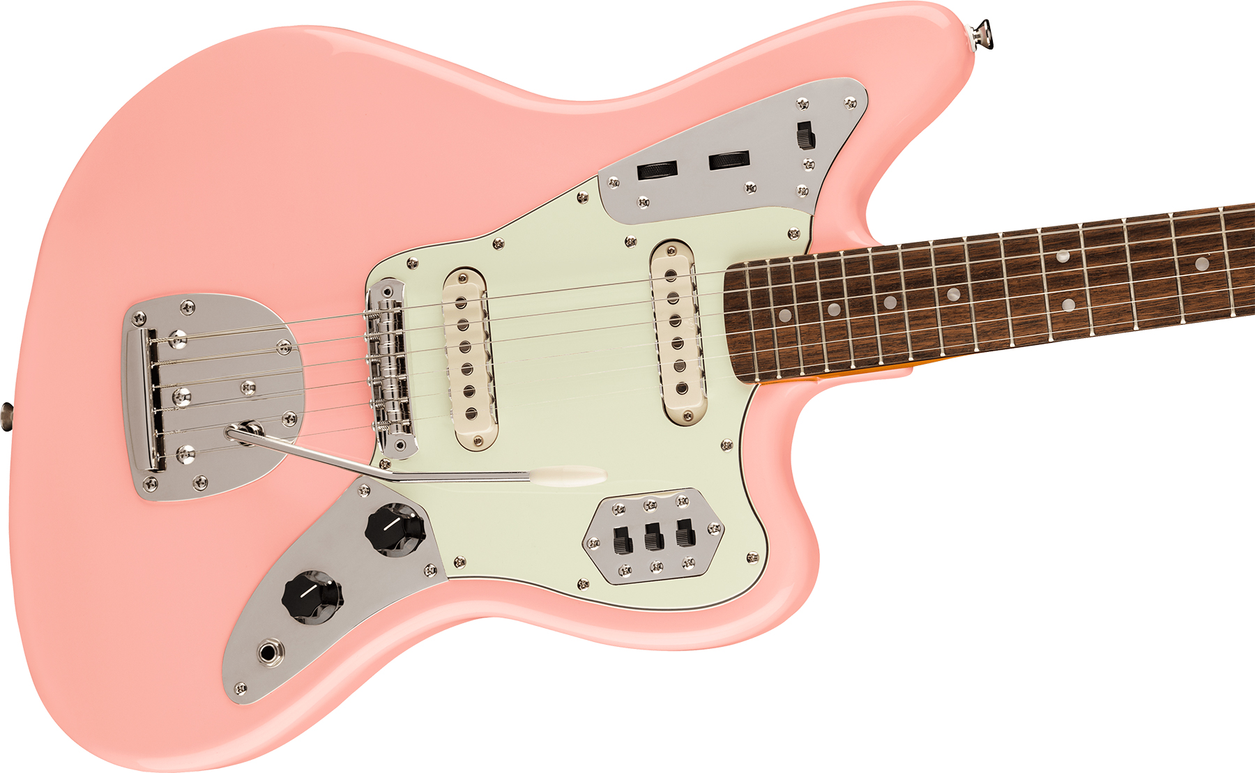 Squier Jaguar Classic Vibe 60s Fsr Ltd Lau - Shell Pink - Guitarra electrica retro rock - Variation 2