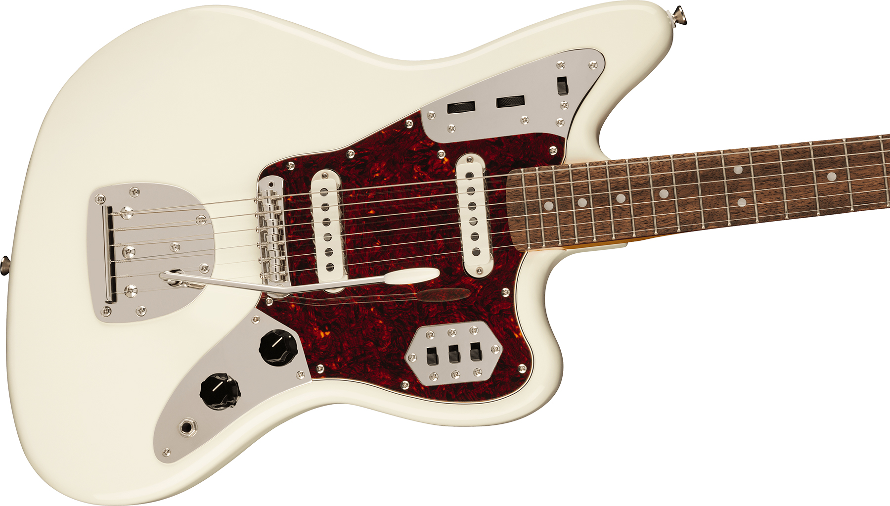 Squier Jaguar Classic Vibe 60s Fsr Ltd Lau - Olympic White With Matching Headstock - Guitarra electrica retro rock - Variation 2