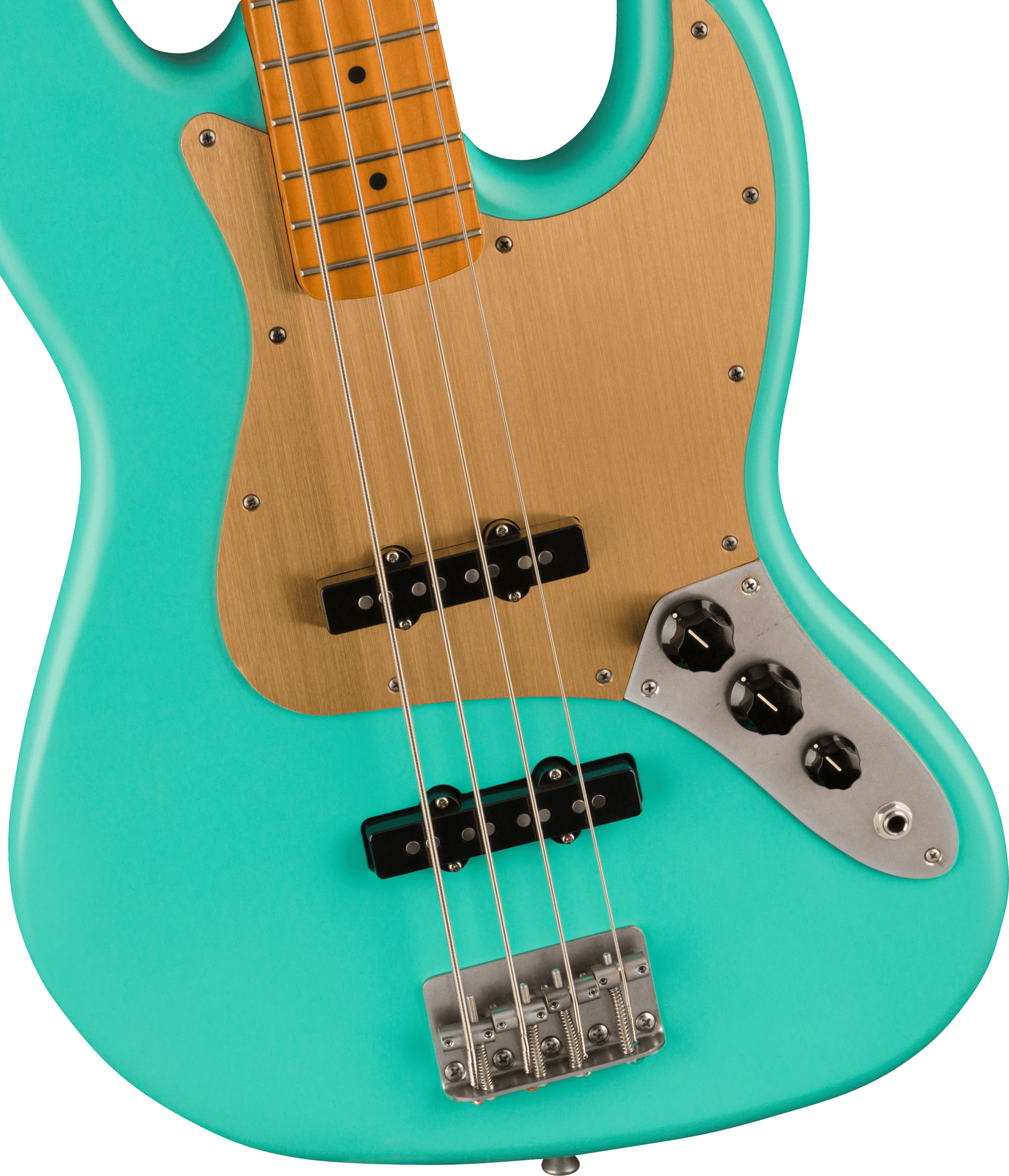 Squier Jazz Bass 40th Anniversary Gold Edition Mn - Satin Seafoam Green - Bajo eléctrico de cuerpo sólido - Variation 2
