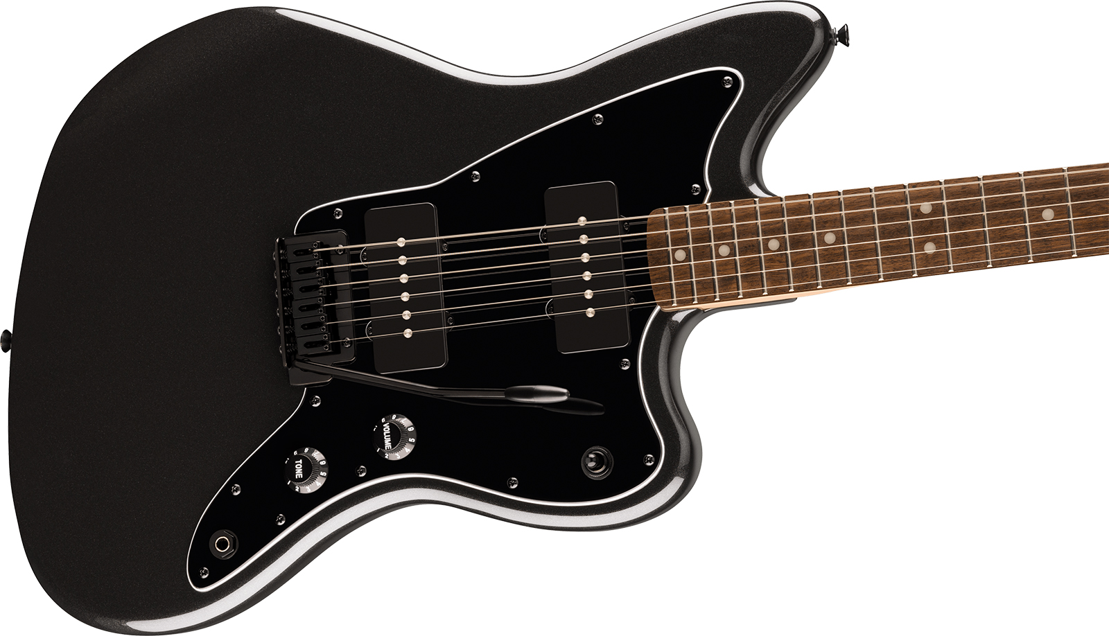Squier Jazzmaster Affinity Fsr Ltd 2s Trem Lau - Metallic Black - Guitarra electrica retro rock - Variation 2