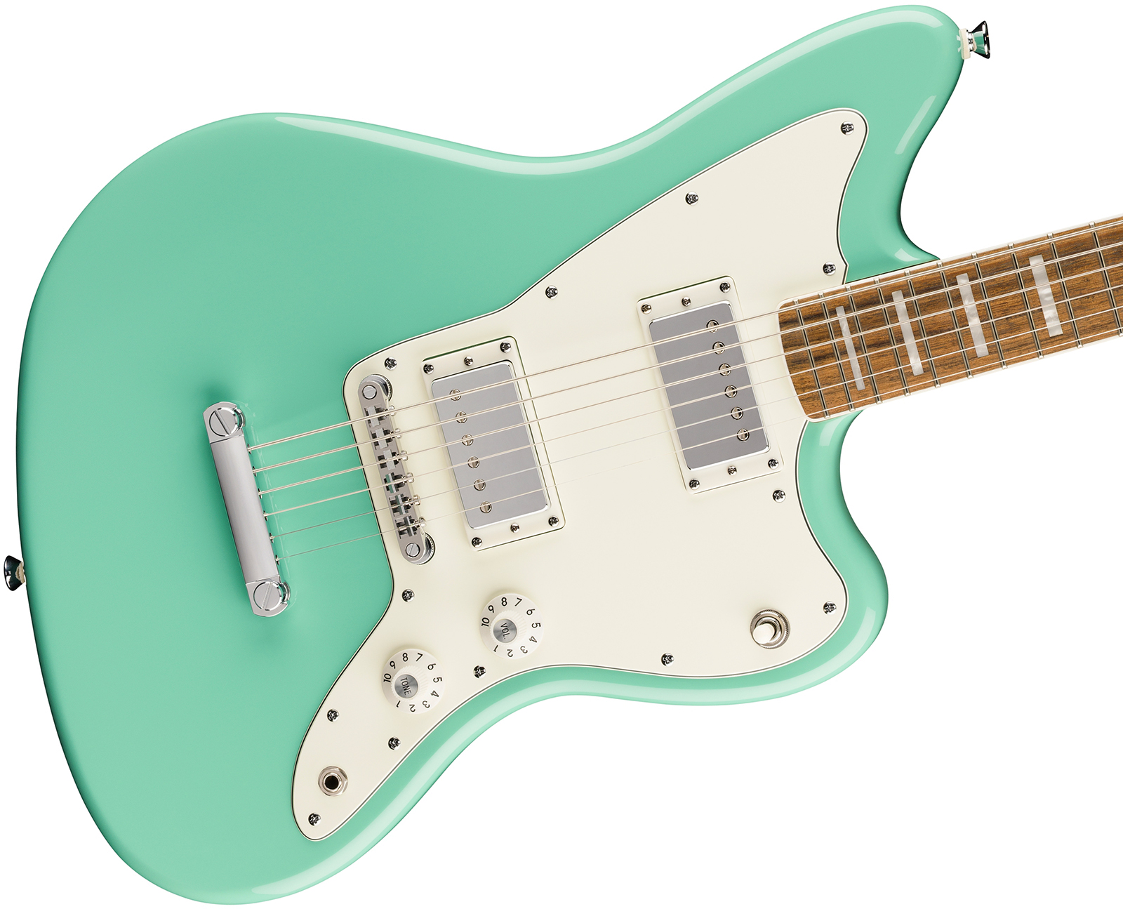 Squier Jazzmaster Baritone Hh Paranormal 2h Ht Lau - Seafoam Green - Guitarra electrica retro rock - Variation 2