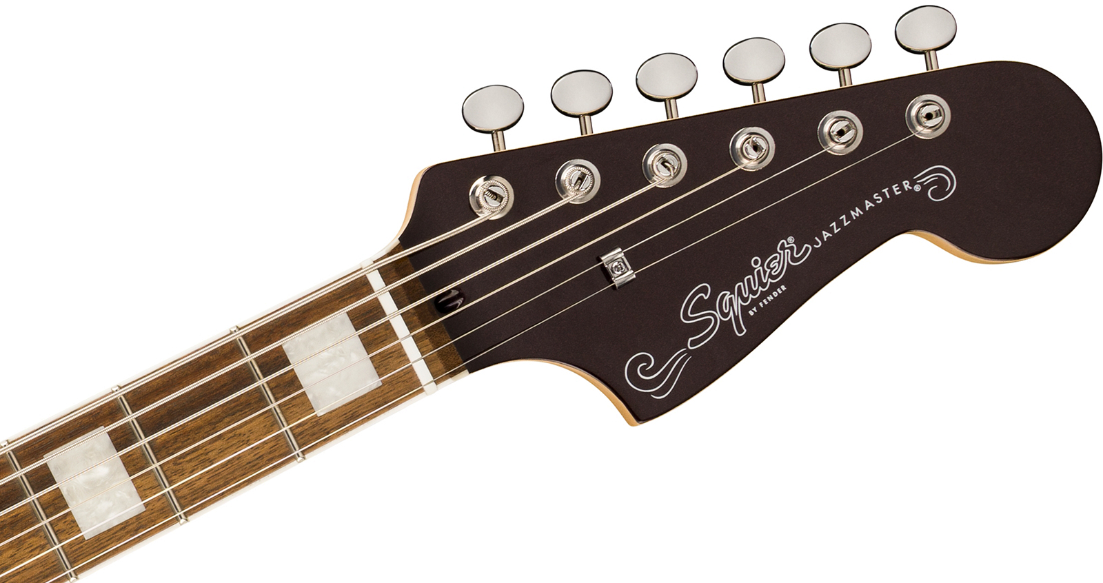 Squier Jazzmaster Baritone Hh Paranormal 2h Ht Lau - Oxblood - Guitarra electrica retro rock - Variation 3