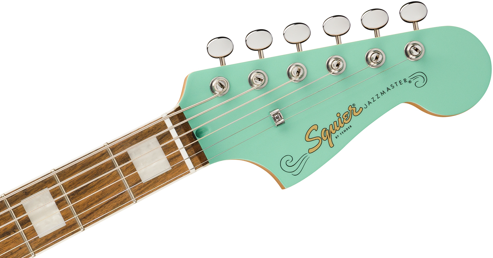 Squier Jazzmaster Baritone Hh Paranormal 2h Ht Lau - Seafoam Green - Guitarra electrica retro rock - Variation 3