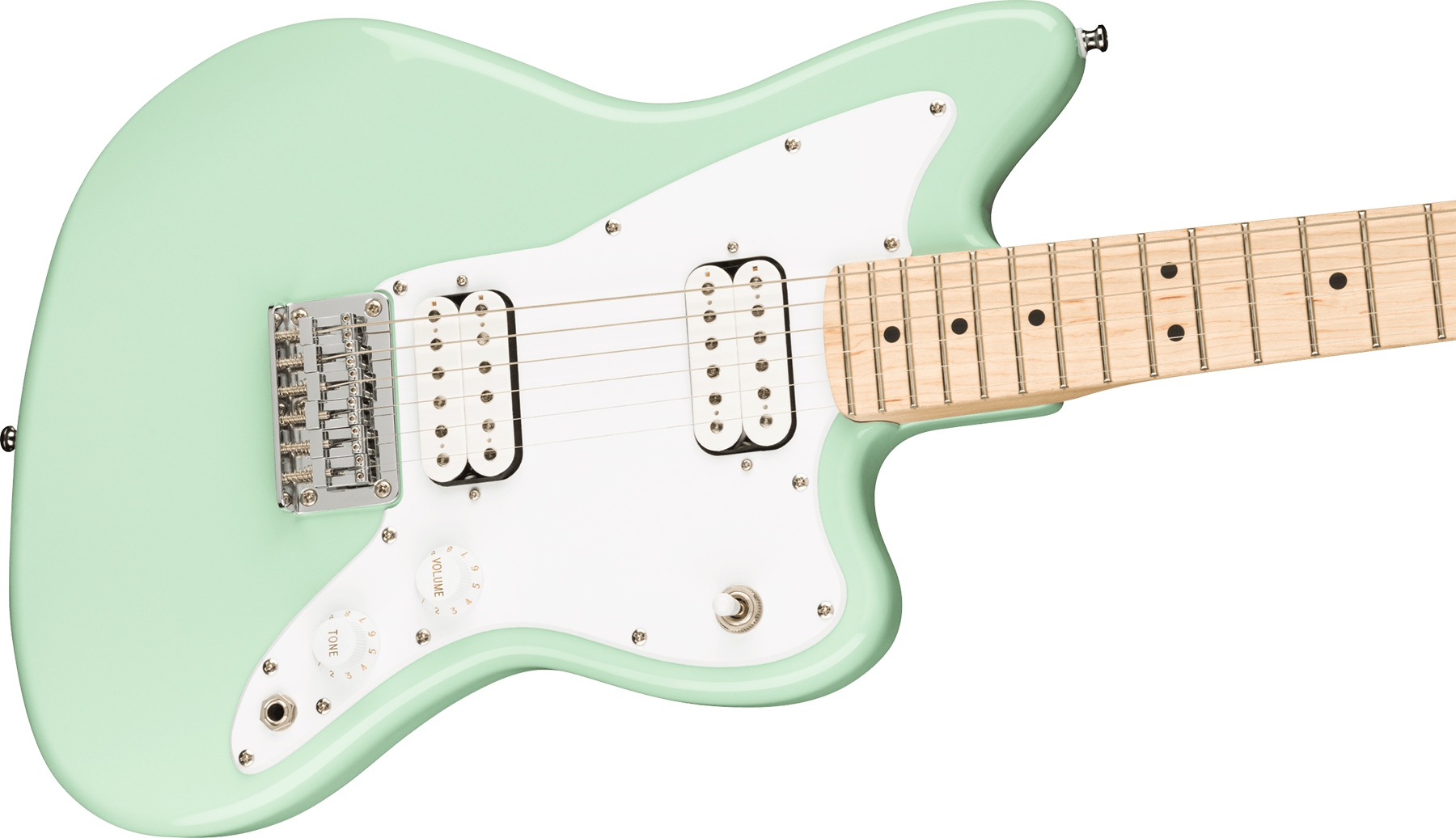 Squier Mini Jazzmaster Bullet Hh Ht Mn - Surf Green - Guitarra eléctrica para niños - Variation 2