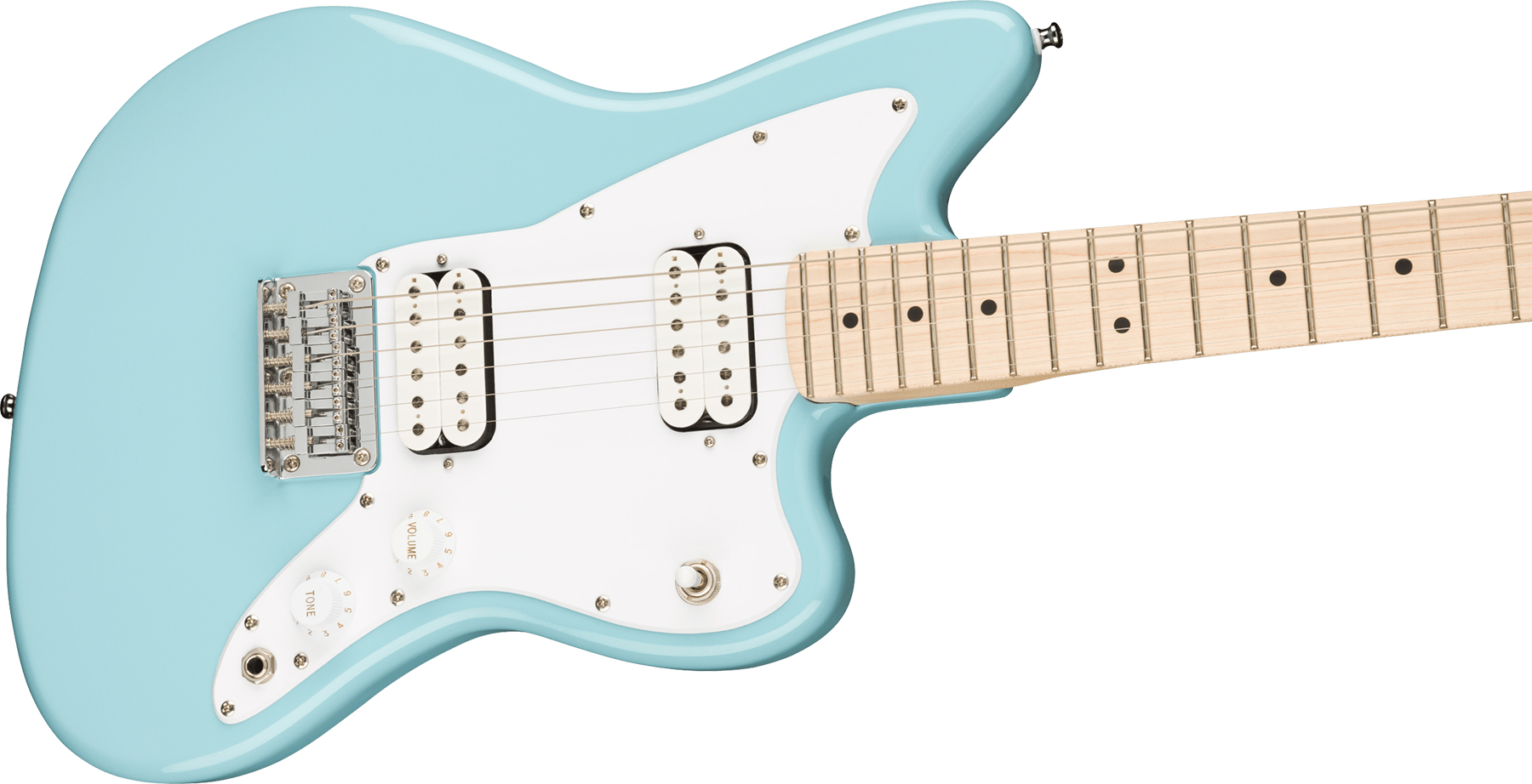 Squier Mini Jazzmaster Bullet Hh Ht Mn - Daphne Blue - Guitarra eléctrica para niños - Variation 2