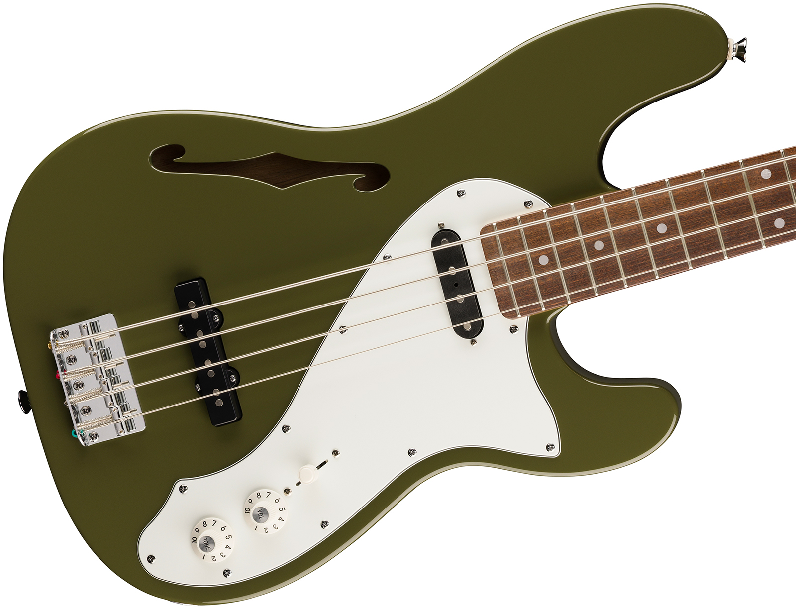 Squier Precision Bass Thinline Sj Paranormal Lau - Olive - Bajo eléctrico de cuerpo sólido - Variation 2