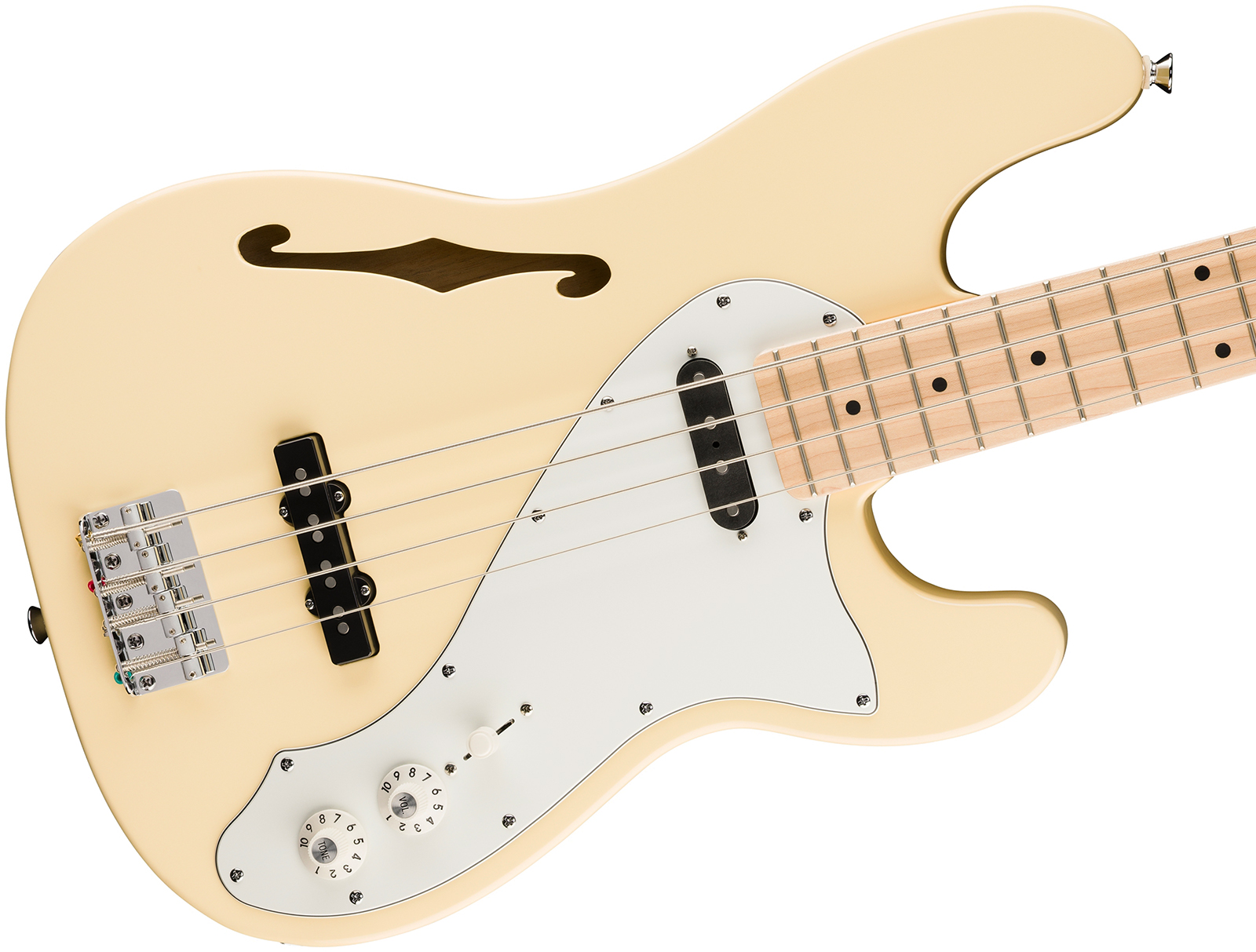 Squier Precision Bass Thinline Sj Paranormal Mn - Vintage White - Bajo eléctrico de cuerpo sólido - Variation 2