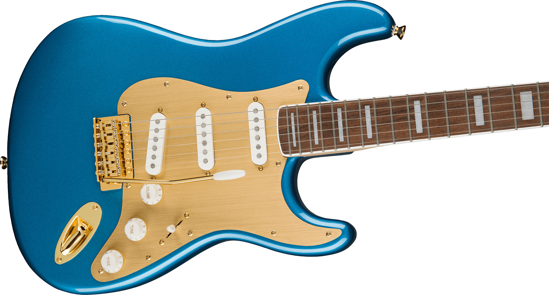 Squier Strat 40th Anniversary Gold Edition Lau - Lake Placid Blue - Guitarra eléctrica con forma de str. - Variation 2